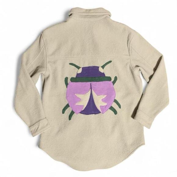 Radley Jackets & Blazers - Hilary radley upcycled bug green fleece jacket beetle lovers